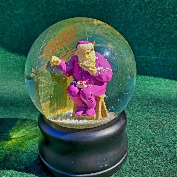 Sankyo Japan Santa Saturday Evening Post Music Snowglobe EUC - Picture 1 of 11